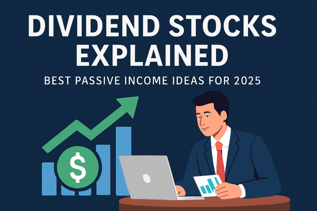 Featured image showing dividend stocks as one of the best passive income ideas for 2025
