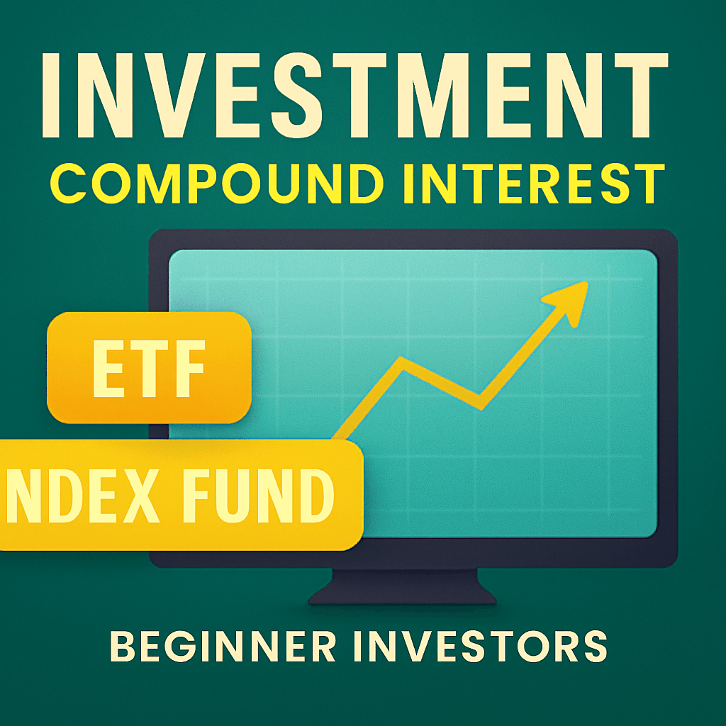 ETF and index fund growth chart showing compound interest benefits for beginner investors