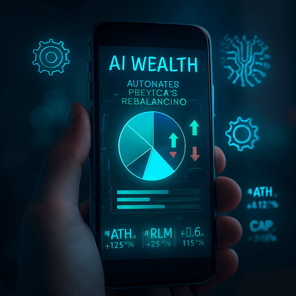 AI wealth apps 2026 showing automated portfolio rebalancing and real‑time analytics